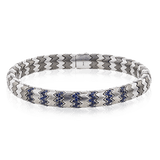 Men's Titanium Bracelet In 14k Gold With Sapphires