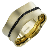 Men's Wedding Band in 14k Gold with Black Diamonds