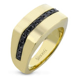 Men's Wedding Band In 14k Or 18k Gold With Black Diamonds