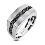 Men's Wedding Band In 14k Or 18k Gold With Black Diamonds - Simon G. Jewelry