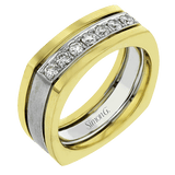 Men's Wedding Band In 14k Or 18k Gold with Diamonds