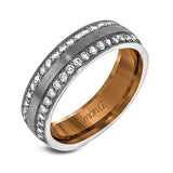 Men's Wedding Band In 14k Or 18k Gold With Diamonds