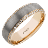 Men's Wedding Band in 14k or 18k Gold with Diamonds