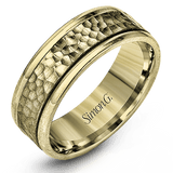 Men's Wedding Band In 14k Or 18k Gold with Platinum - Simon G. Jewelry