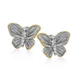 Monarch Butterfly Earrings in 18k Gold with Diamonds