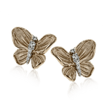 Monarch Butterfly Earrings in 18k Gold with Diamonds - Simon G. Jewelry