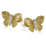 Monarch Butterfly Earrings in 18k Gold with Diamonds - Simon G. Jewelry