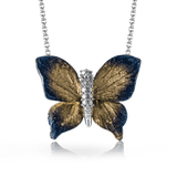 Monarch Butterfly Pendant Necklace in 18k Gold with Diamonds - Simon G. Jewelry