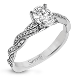 Oval-cut Criss-cross Engagement Ring in 18k Gold with Diamonds
