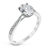 Oval-cut Engagement Ring in 18k Gold with Diamonds
