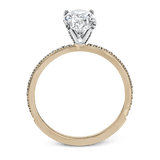 Oval - cut Engagement Ring & Matching Wedding Band in 18k Gold with Diamonds - Simon G. Jewelry