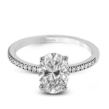 Oval - cut Engagement Ring & Matching Wedding Band in 18k Gold with Diamonds - Simon G. Jewelry