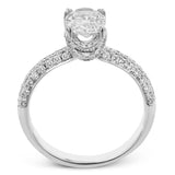 Oval - Cut Halo Engagement Ring In 18k Gold With Diamonds - Simon G. Jewelry