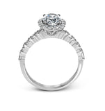 Oval - Cut Halo Engagement Ring In 18k Gold With Diamonds - Simon G. Jewelry