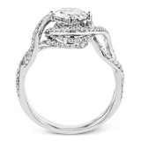Pear - Cut Criss - Cross Engagement Ring In 18k Gold With Diamonds - Simon G. Jewelry