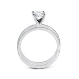 Princess - cut Engagement Ring & Matching Wedding Band in 18k Gold with Diamonds - Simon G. Jewelry