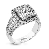 Princess-Cut Halo Engagement Ring In 18k Gold With Diamonds