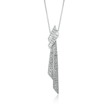 Ribbon Pendant in 18k Gold with Diamonds