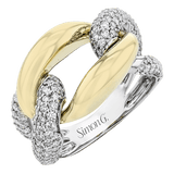 Right Hand Ring In 18k Gold With Diamonds - Simon G. Jewelry