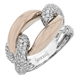 Right Hand Ring In 18k Gold With Diamonds - Simon G. Jewelry