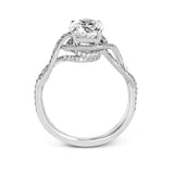 Round - Cut Criss - Cross Engagement Ring In 18k Gold With Diamonds - Simon G. Jewelry