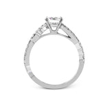 Round - Cut Criss - Cross Engagement Ring In 18k Gold With Diamonds - Simon G. Jewelry