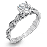 ROUND-CUT CRISS-CROSS ENGAGEMENT RING IN 18K GOLD WITH DIAMONDS