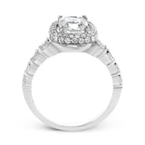 Round - Cut Double - Halo Engagement Ring In 18k Gold With Diamonds - Simon G. Jewelry