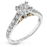 Round-cut Engagement Ring in 18k Gold with Diamonds