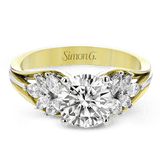 Round - cut Engagement Ring in 18k Gold with Diamonds - Simon G. Jewelry