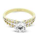 Round - cut Engagement Ring in 18k Gold with Diamonds - Simon G. Jewelry