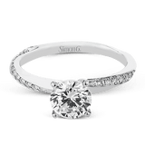 Round - cut Engagement Ring in 18k Gold with Diamonds - Simon G. Jewelry