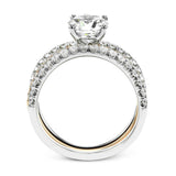 Round - cut Engagement Ring & Matching Wedding Band in 18k Gold with Diamonds - Simon G. Jewelry
