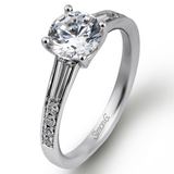 Round - cut Engagement Ring & Matching Wedding Band in 18k Gold with Diamonds - Simon G. Jewelry