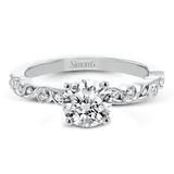 Round - cut Engagement Ring & Matching Wedding Band in 18k Gold with Diamonds - Simon G. Jewelry