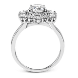 Round - cut Flower Halo Engagement Ring in 18k Gold with Diamonds - Simon G. Jewelry