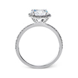 Round - cut Halo Engagement Ring & Matching Wedding Band in 18k Gold with Diamonds - Simon G. Jewelry