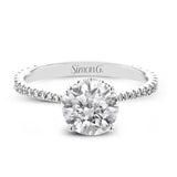 Round - Cut Hidden Halo Engagement Ring In 18k Gold With Diamonds - Simon G. Jewelry