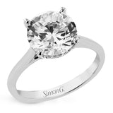 Round-cut Hidden Halo Engagement Ring in 18k Gold with Diamonds