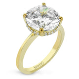 Round-cut Hidden Halo Engagement Ring in 18k Gold with Diamonds