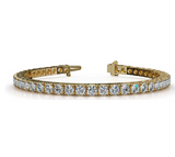 5.07cttw Lab Diamond Tennis Bracelet 7 3/8th Long, 14kt Yellow Gold