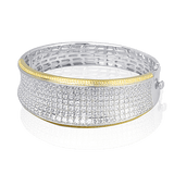 Simon-set Bangle in 18k Gold with Diamonds