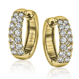 Simon - set Huggie Hoop Earrings in 18k Gold with Diamonds - Simon G. Jewelry