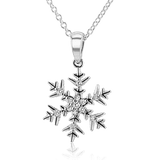 Snowflake Pendant in 18k Gold with Diamonds