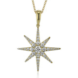 Star Pendant Necklace in 18k Gold with Diamonds - Simon G. Jewelry