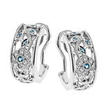 Trellis Paraiba Huggie Earrings in 18k Gold with Diamonds - Simon G. Jewelry