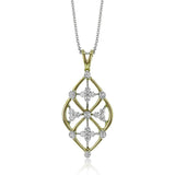 Trellis Pendant Necklace in 18k Gold with Diamonds - Simon G. Jewelry