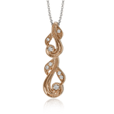 Trellis Pendant Necklace in 18k Gold with Diamonds - Simon G. Jewelry