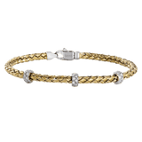 Woven Bangle in 18k Gold with Diamonds - Simon G. Jewelry