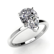 Solitaire Pear Shape Hidden Halo Engagement Ring